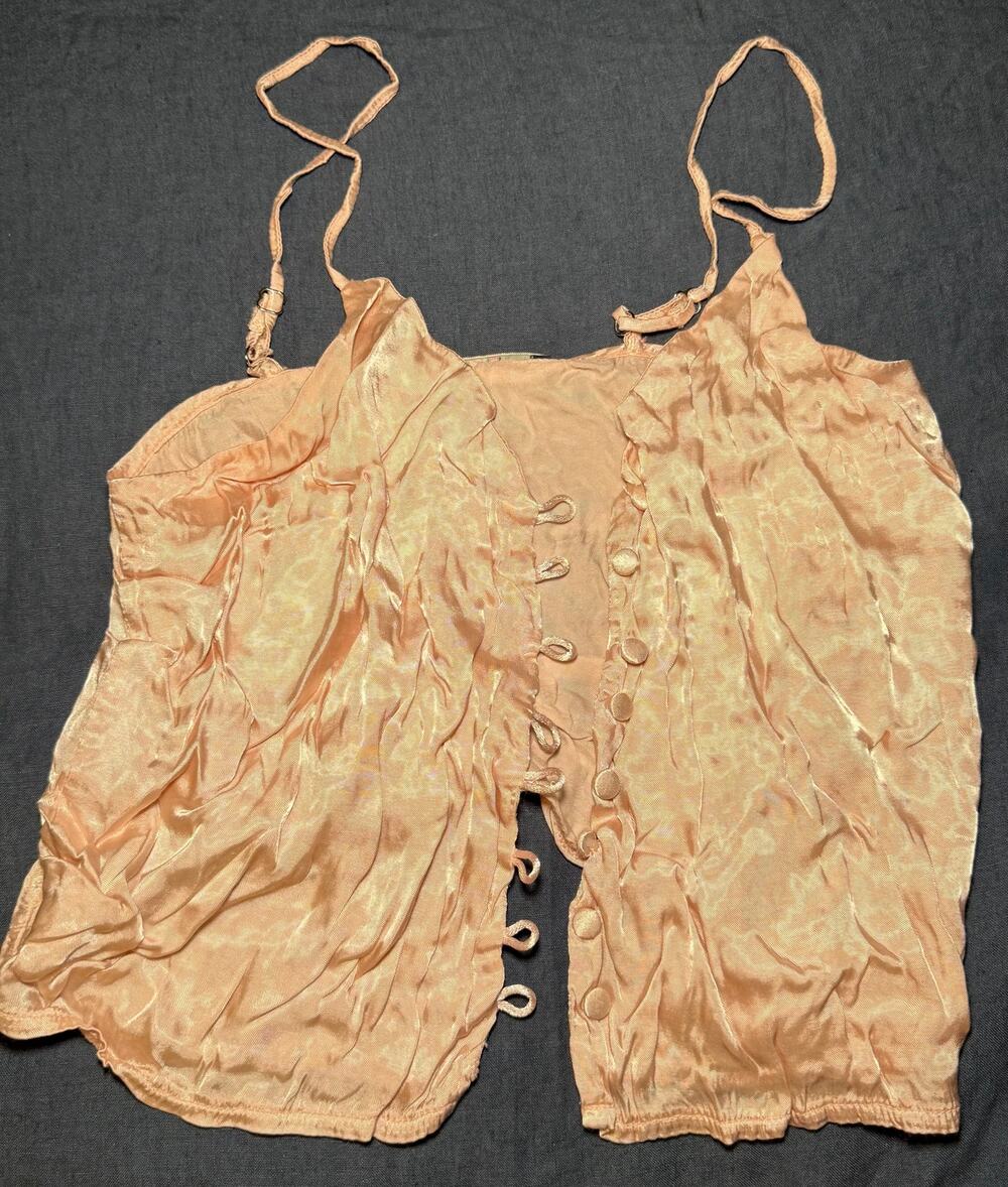 Brandy Melville Pink Button Up Cropped Tank Top